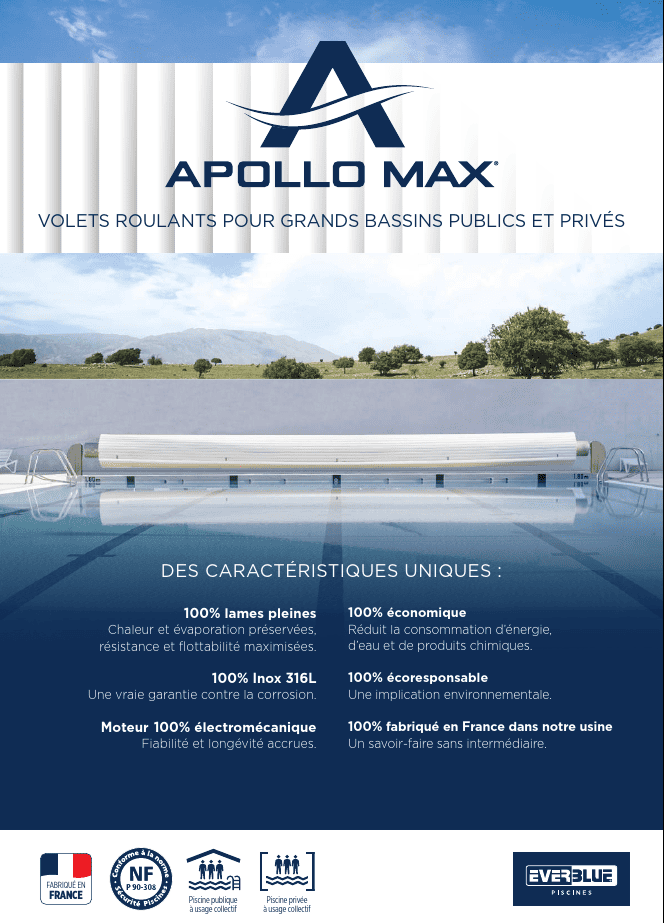 Le volet roulant APOLLO MAX® un choix privilégié pour les installations aquatiques de grande envergure.